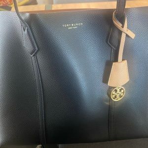 Tory Burch Perry Black Triple Compartment tote